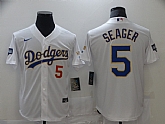 Dodgers 5 Corey Seager White Nike 2021 Gold Program Cool Base Jersey,baseball caps,new era cap wholesale,wholesale hats